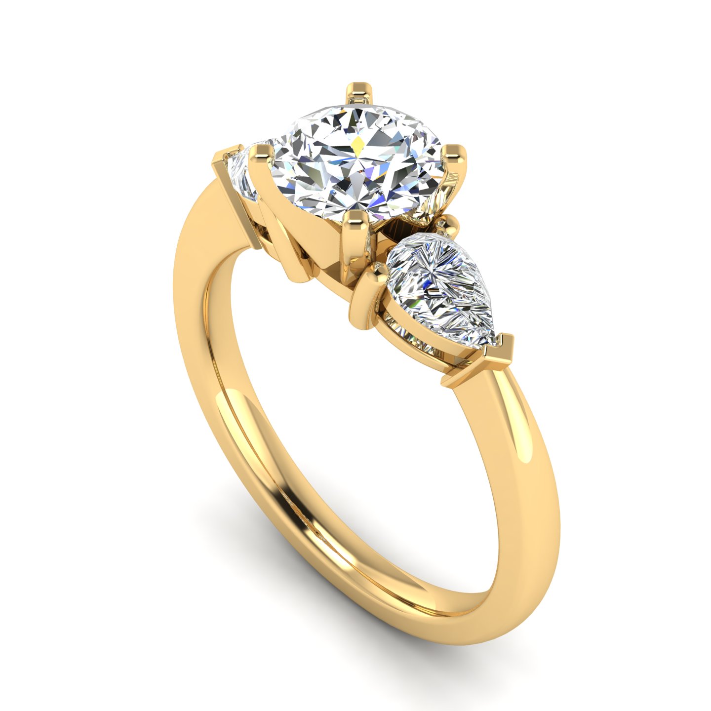 Madison Three-Stone Pear Engagement Ring